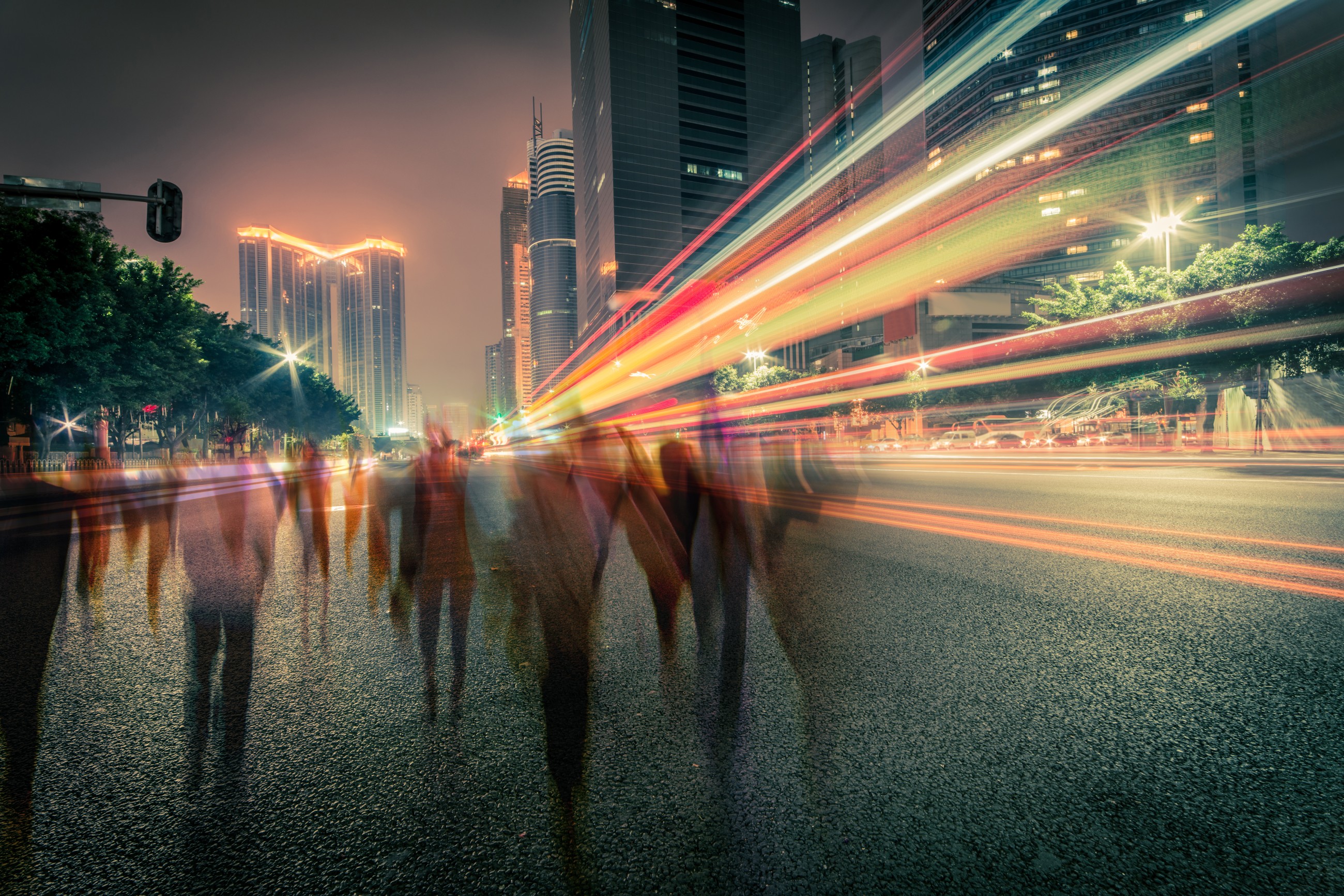 City traffic at night